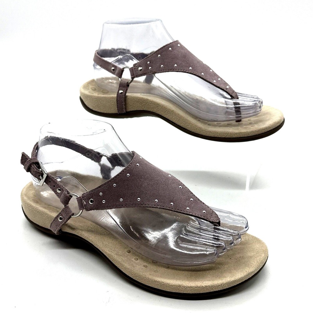 Vionic Margot Studs Suede Mauve Pink Women's Sandals - Size US 7